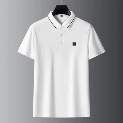 High-end 100% cotton POLO shirt Men's lapel 2023 summer fashion brand embroidery Paul shirt casual men's short-sleeved T-shirt