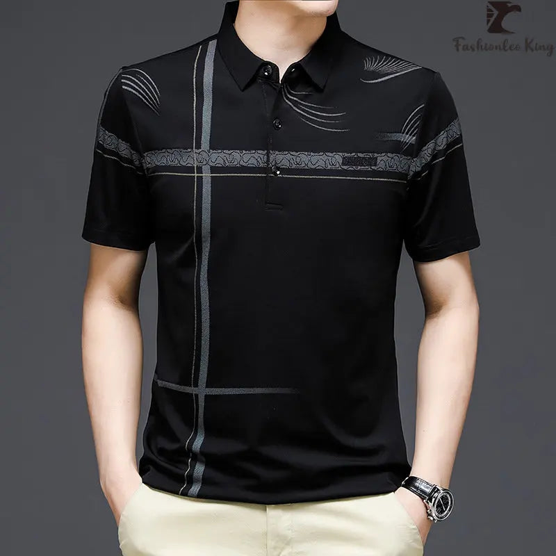 Personalized Pattern Polo Shirt Men's Short Sleeve Business Polo Shirts Male Casual Polo Tee Shirt