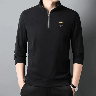New Polos Men's T Shirt Zipper Polo Shirt Male Fashion Long Sleeve Warm Polo Tee Tops