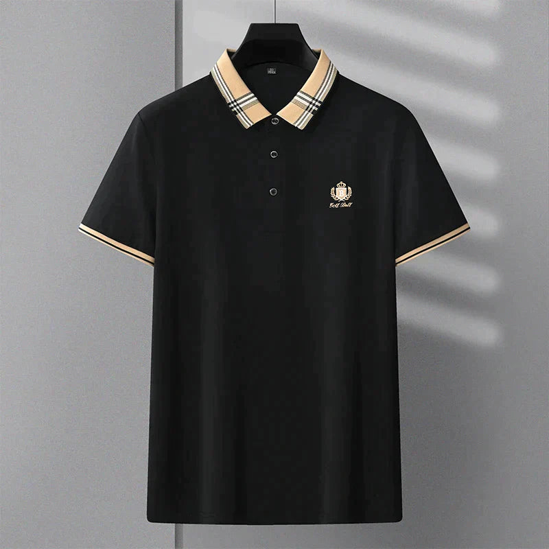 Luxury brand logo embroidered polo shirt men's short sleeved T-shirt 2023 summer fashion business casual high-end Paul shirt Men