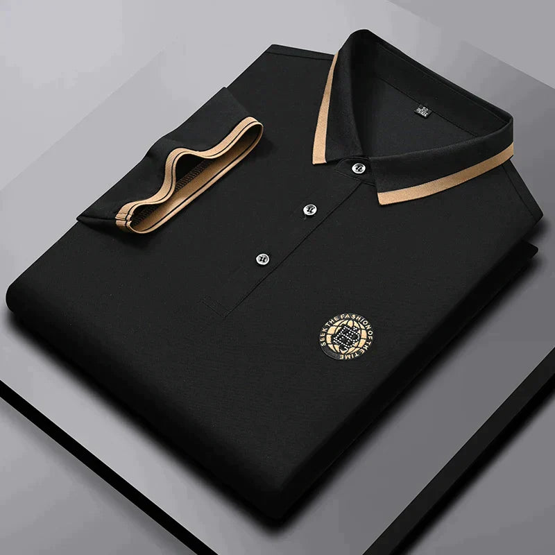 Light Luxury Brand Embroidered Polo Shirt Short Sleeve Men's T-shirt 2023 Summer High Quality Ice Silk Cotton Fashion Paul Shirt