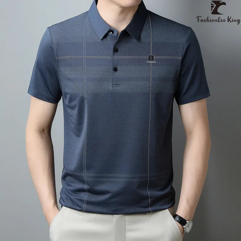 New Men's Short Sleeve Polo Shirt Man Lightweight and Business Casual Summer Collar T Shirt
