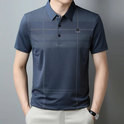 New Men's Short Sleeve Polo Shirt Man Lightweight and Business Casual Summer Collar T Shirt